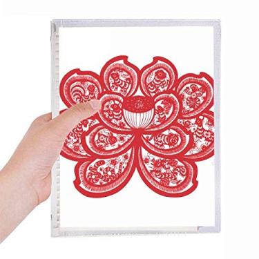 Imagem de Caderno de papel com flores e zodíaco chinês de lótus caderno de folhas soltas diário recarregável