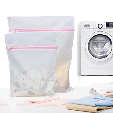 Imagem de Kit 2 Sacos Sacola Bolsa Bolsinha Protetora - 1un un 30cm x 40cm - 1un 40cm x 50cm - Lavagem Lingerie Roupa Delicada Rede Máquina de Lavar todo Brasil Outlet Top