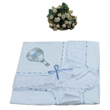 Imagem de Manta Infantil para Bebê com Lasie 100% Algodão - Balão Azul