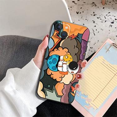 Imagem de Space Star Astronaut Cute Case For iPhone 11 13 12 Pro Max XR X XS Max 8 7 6 6S Plus soft silicone Black Phone Cover Capa,A00197,For iPhone 7 8 SE2