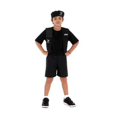 Imagem de Fantasia Policial Tropa De Elite Infantil Curto - Police