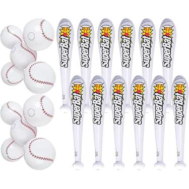 Imagem de Conjunto de 24 peças de tacos infláveis de beisebol e bolas de beisebol