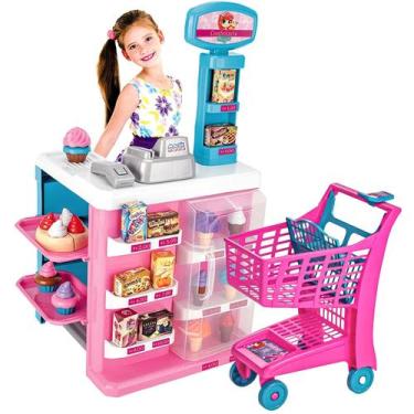 Imagem de Confeitaria Infantil + Carrinho De Compra Bip Luz Som - Magic Toys