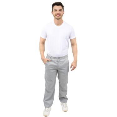 Imagem de Calça Pied Poule Masculina - Calça Cozinheiro Plus Size