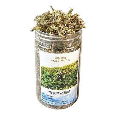 Imagem de Vaveren Tufos de grama de aglomerado, tufos de grama em miniatura, miniaturas de ferrovias DIY decorações, dioramas, modelagem, detritos de grama artificial, AMARELO