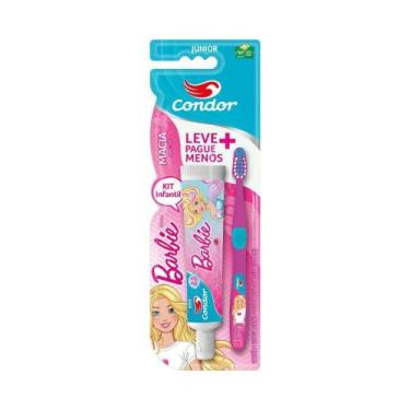 Imagem de Condor 8160 Barbie Escova Dental Infantil + Gel Dental Cores Sortidas