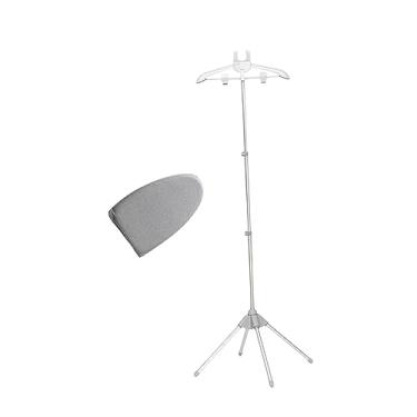 Imagem de Fenteer Cabide para Passar a Vapor Suporte para Ferro a Vapor Vaporizador Retrátil 84-160cm Altura Ajustável Suporte Telescópico para Máquina de Engomar, CINZENTO