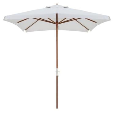 Imagem de Ombrelone Madeira Quadrado 2x2m Sardenha Guarda Sol Sombreiro Bagum Branco - 303101 Belfix