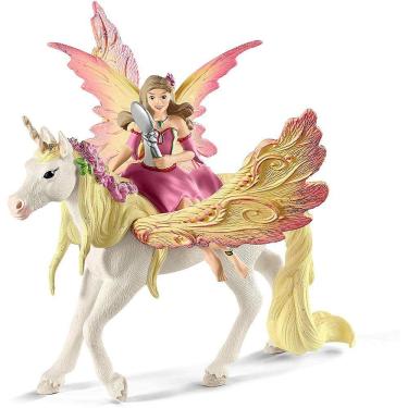 Imagem de Schleich bayala, Playset de 3 Peças, Brinquedos unicórnios para meninas e meninos de 5 a 12 anos, Fairy Feya com Unicórnio Pegasus