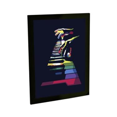 Imagem de Quadro Decorativo A4 Instrumento Musical Piano Colorido