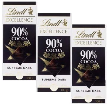 Imagem de Chocolate Lindt Excellence Dark 90% 100G  3 Unidades 