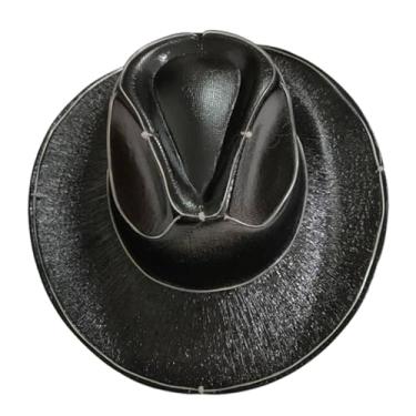 LUOZZY Chapéu de cowboy preto chapéu de cowboy ocidental para