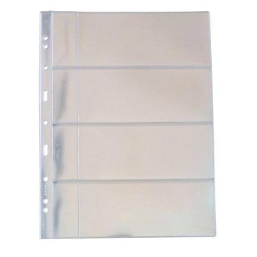 Imagem de 10 Folhas Plástico Cédula Acetato /Mingt 4 Divisões Bolso
