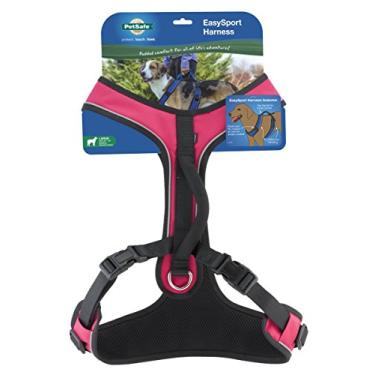 Imagem de PetSafe Peitoral para cães EasySport, peitoral acolchoado ajustável para cães com alça de controle e tubulação refletiva, dos fabricantes do arnês de caminhada fácil, rosa, grande