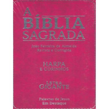 Imagem de Biblia Sagrada Evangelica - Rosa - Harpa E Corinhos