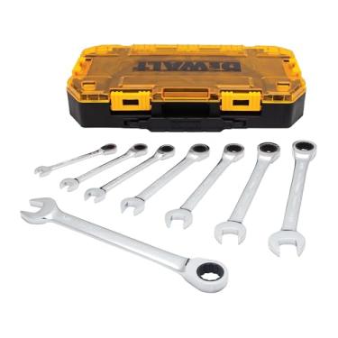 Imagem de DEWALT Conjunto de chaves inglesas, chave catraca combinada SAE, tecnologia de torque direto, caixa com trava incluída, 8 peças (DWMT74733)