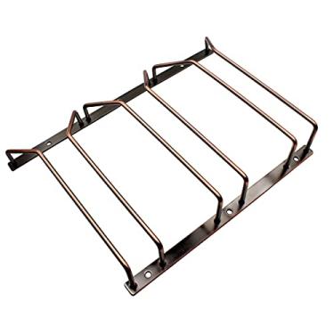 Imagem de Abcsea 1 rack de copo de vinho embaixo do armário, rack de copo de vinho, suporte de taça, suporte de copo de vinho, rack de vinho com parafusos, 22 cm, 3 fileiras