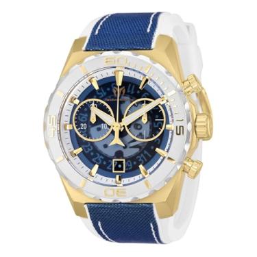 Imagem de Technomarine Relógio masculino de quartzo Reef Shark TM-519007, Branco, azul.