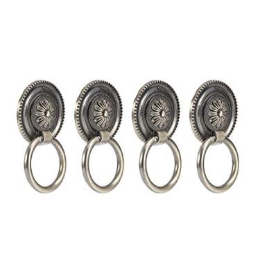 Imagem de Puxador de Gaveta, 4 Peças, Anel de Porta, Antigo, Liga de Zinco, Maçaneta de Porta, Gaveta, Armário, Alças, Encaixe de Hardware, Alavancas de Porta (Qinggu-tamanho grande)
