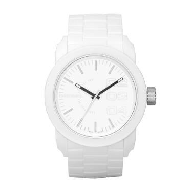 Imagem de Diesel Relógio masculino analógico de três ponteiros de silicone duplo, cor: branco (modelo: DZ1436), Branco, One Size, Esportivo