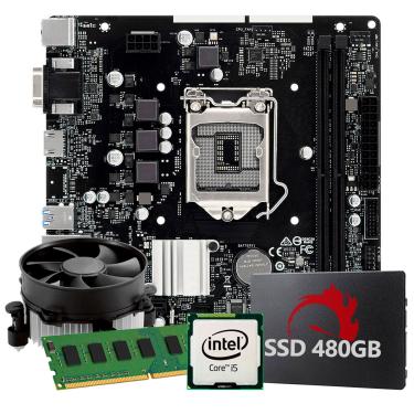 Imagem de Kit Upgrade Intel Core I5 8ª Geração, 16GB RAM, SSD 480GB, Conexões USB/VGA/HDMI/LAN/SOM