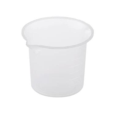 Imagem de Conjunto de copos medidores de plástico de laboratório - vidro graduado transparente - capacidade de 125 ml - calor e corrosão - pacote com 5 - para uso em cozinha ou laboratório