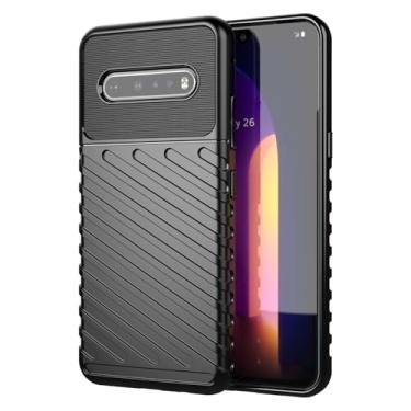 Imagem de Capas para LG V60 ThinQ.Caso básico,Botão de pressão flexível / 360 ° Proteção completa,Sensação arenácea