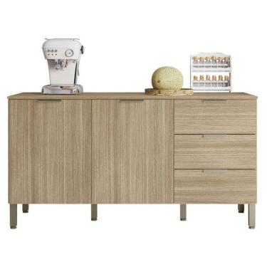 Imagem de Balcão De Pia Glam 160 Cm Com Tampo Freijó - Kits Paraná