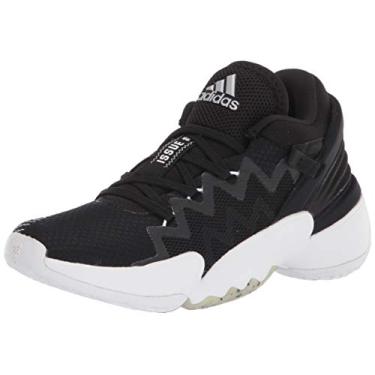 Imagem de adidas Sapato adulto unissex D.o.n. Issue 2 para quadras, Preto/Branco/Céu, 5.5