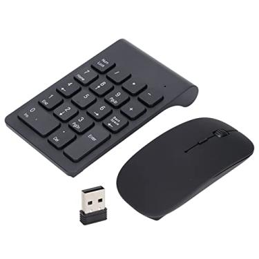 Imagem de Teclado Numérico, Teclado Numérico USB de 18 Teclas, Combinação de Mouse Com Teclado Numérico Robusto e Sensível de 1200 DPI Sem Fio de 2,4 GHz, Plug and Play, para Home Office