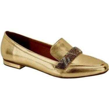 Imagem de Sapato Mocassim Feminino Conforto Strass Ouro Vizzano 1351.107.26227 Dourado N° 36-Feminino