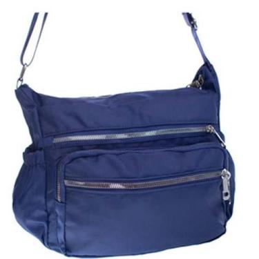 Imagem de Bolsa Feminina Tiracolo Nylon + Pompom Ff11114-A Azul - Sss