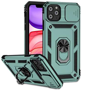 Imagem de Hitaoyou Capas para iPhone 11 Pro Max, capa para iPhone 11 Pro Max com capa de câmera e suporte de grau militar à prova de choque com suporte magnético para carro para iPhone 11 Pro Max Verde