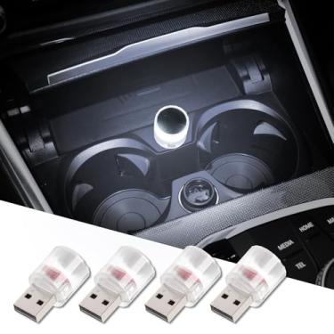 Imagem de Lâmpada de LED USB para ambiente interior de carro, luz noturna mini luz de decoração LED, mini luzes USB universais para decoração de carro, mini luz LED USB adequada para carros, quartos (amarelo-4