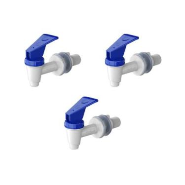 Imagem de Kit 3 Torneiras Filtro Barro De Água Simples Branca Azul - Cerâmica St