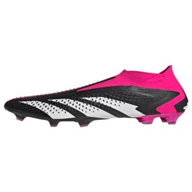 Imagem de adidas Botas de futebol unissex Accuracy.1 Low Tênis de chão firme, Preto/Branco/Team Shock Pink 2, 8 Women/7 Men