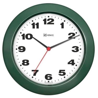 Imagem de Relógio De Parede 21cm Plástico 6103 Herweg Verde