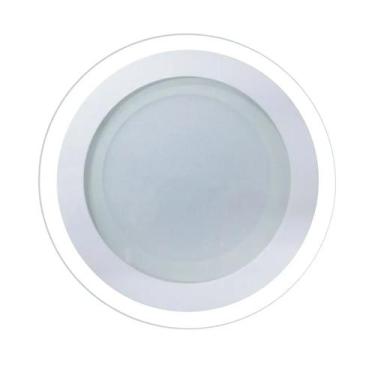Imagem de Luminária Lâmpada LED 12W Plafon Embutir Redonda Borda de Vidro - Mund