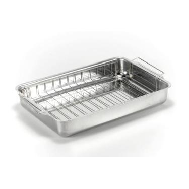 Imagem de Tabuleiro Forma Assadeira Retangular Alta com Abas + Grelha Alumínio P