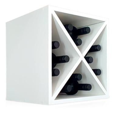 Imagem de Suporte Adega De Vinho Bancada Porto para 12 Garrafas Madeira MDF - Br