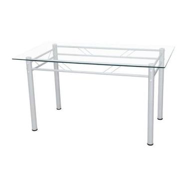 Imagem de Mesa de Jantar Avulsa Retangular Palma 140x80 cm Branco Artefamol