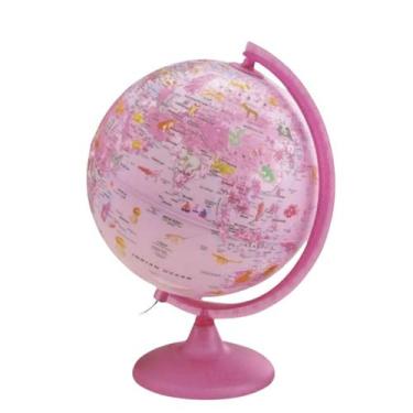 Imagem de Globo Terrestre Pink Zoo Iluminado - 25cm - Tecnodidattica
