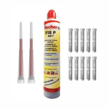 Imagem de Chumbador Químico Com 10 Camisas Bucha Injeção 16Mm - Fischer