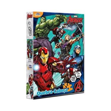 Imagem de Quebra Cabeça 200 Peças Vingadores Super Heróis da Marvel  - Toyster