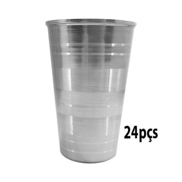 Imagem de Jogo 24 Copos Inox Grande 560 ml para Creches Escolas - Top Chef