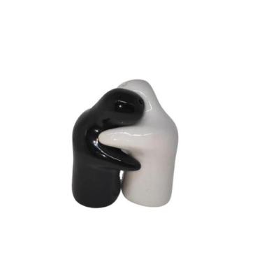 Imagem de Casal Agarradinho Saleiro E Pimenteiro Pequeno Branco/Preto - Decore C