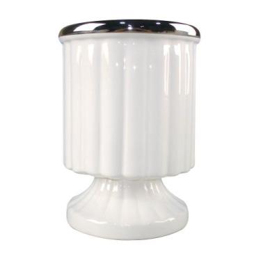 Imagem de Vaso de Cerâmica Floreiro Branco para Plantas Decoração 23cm - Zona Li