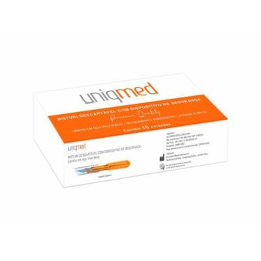 Imagem de Lâmina Bisturi Dermaplaning Nº 21 C/ Dispositivo Segurança Uniqmed