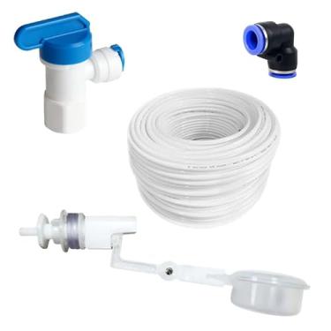 Imagem de Kit Boia Alta Pressão + Mangueira Atóxica 1/4 + Engate Rápido 1/4 + Registro Rosca Fêmea e Saída 1/4 (Engate Preto, 03 Metros Mangueira)