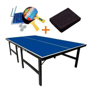 Imagem de MESA PING PONG MDF 18MM - KLOPF 1019 + KIT TÊNIS DE MESA - 5031 + Capa